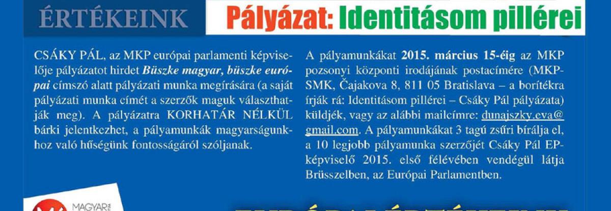 Pályázat: Identitásom pillérei